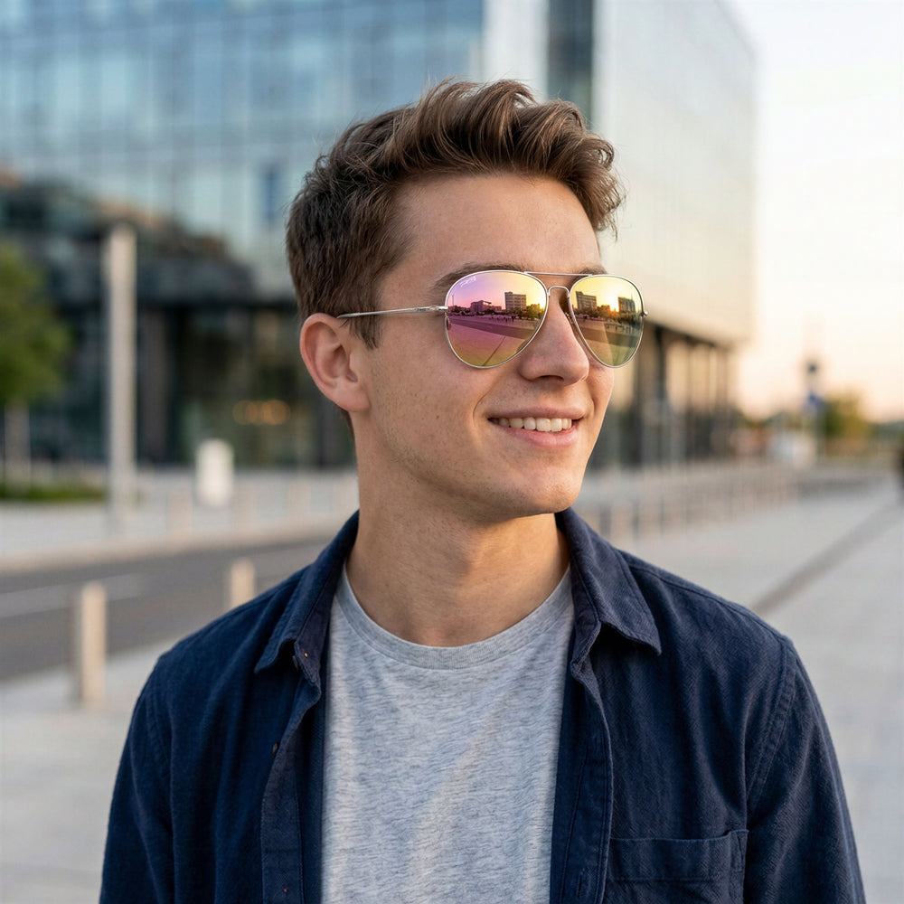 RB PILOT II 003 42  Salmon Mirror